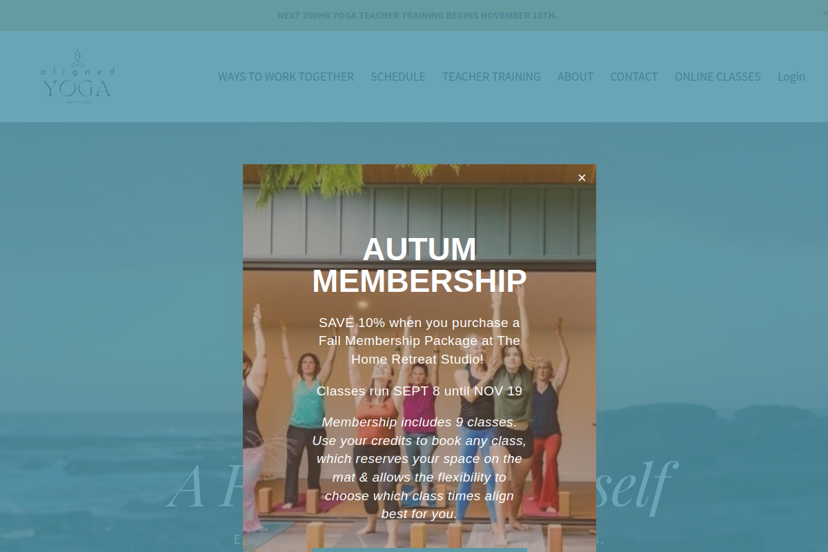 Aligned Yoga website