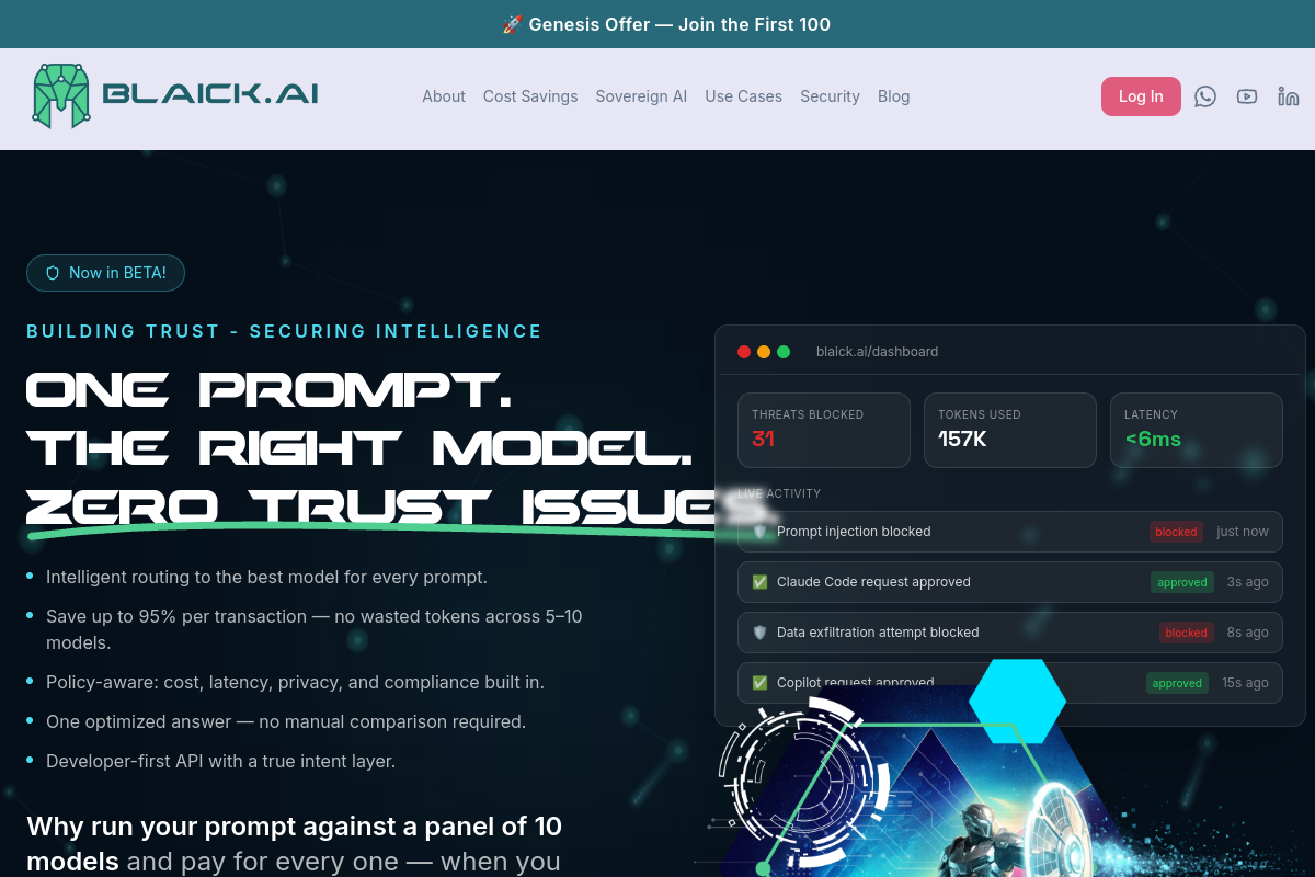 Blaick AI website screenshot