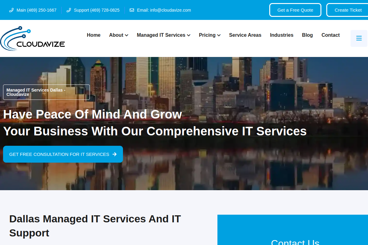 Cloudavize-Dallas IT Company homepage