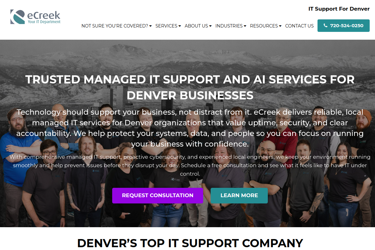 eCreek Solutions Group homepage