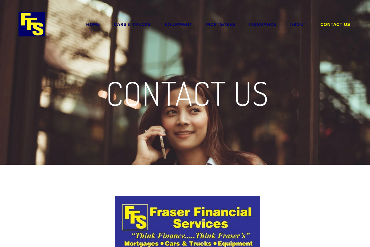 Screenshot of Contact Us — Fraser Financial Services QLD Pty Ltd