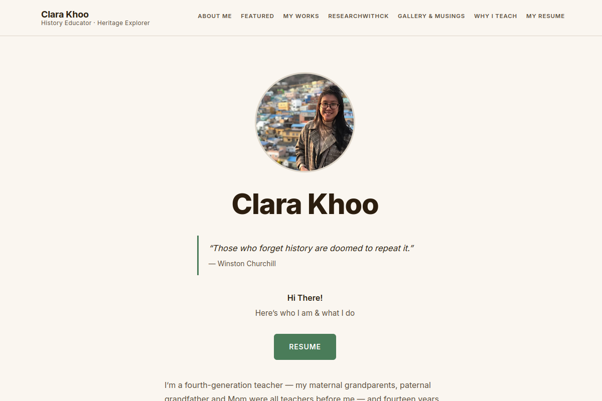 History with CK — Clara Khoo's Singapore history portfolio