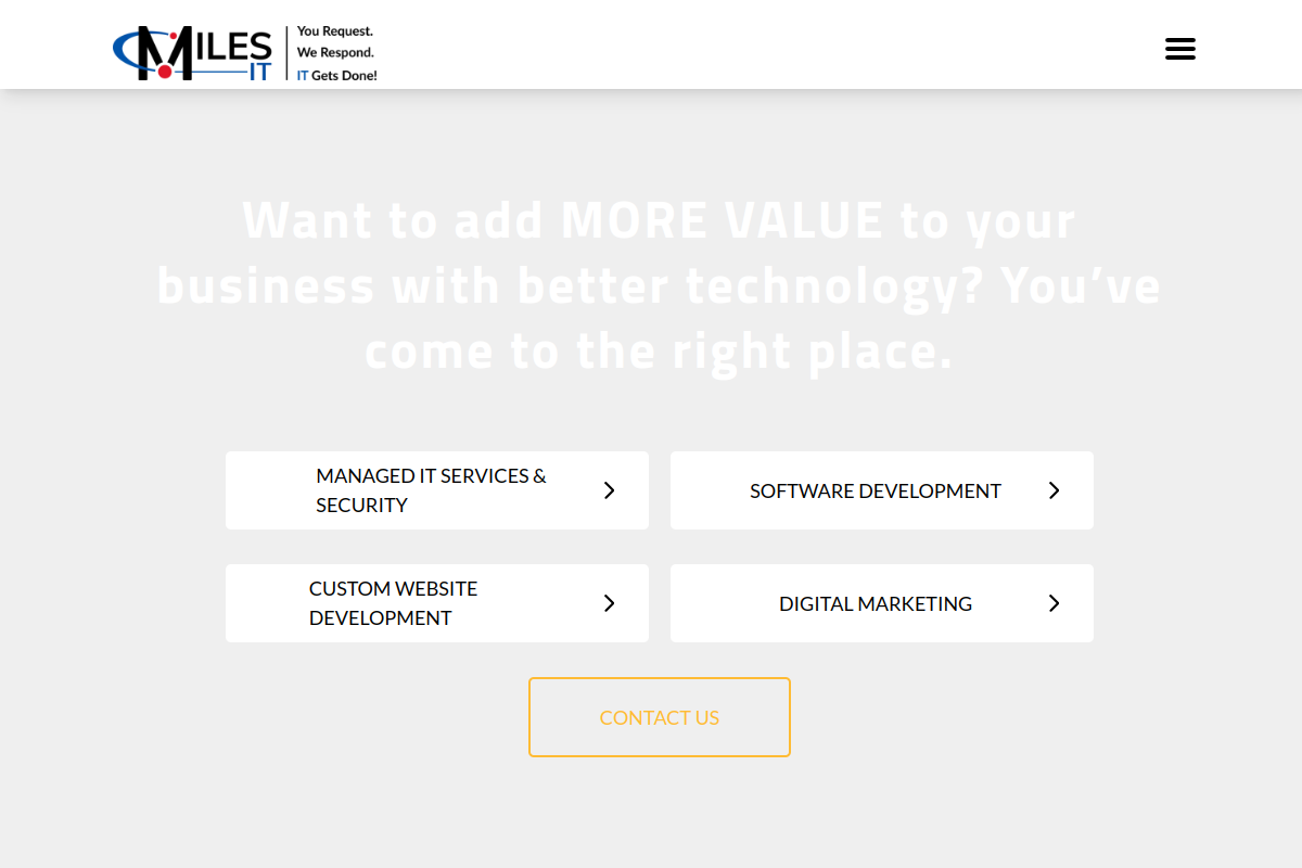 Miles IT homepage