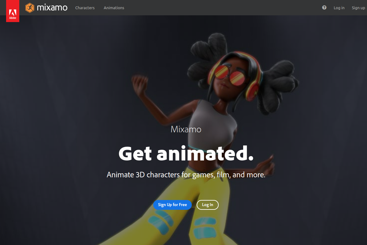 Mixamo website screenshot