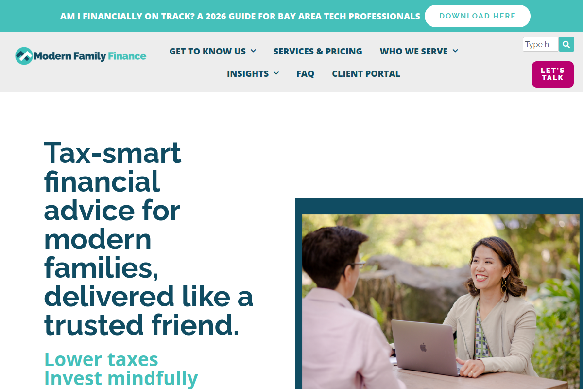 Screenshot of Tax-smart Fee-Only Financial Planning | Oakland & SF