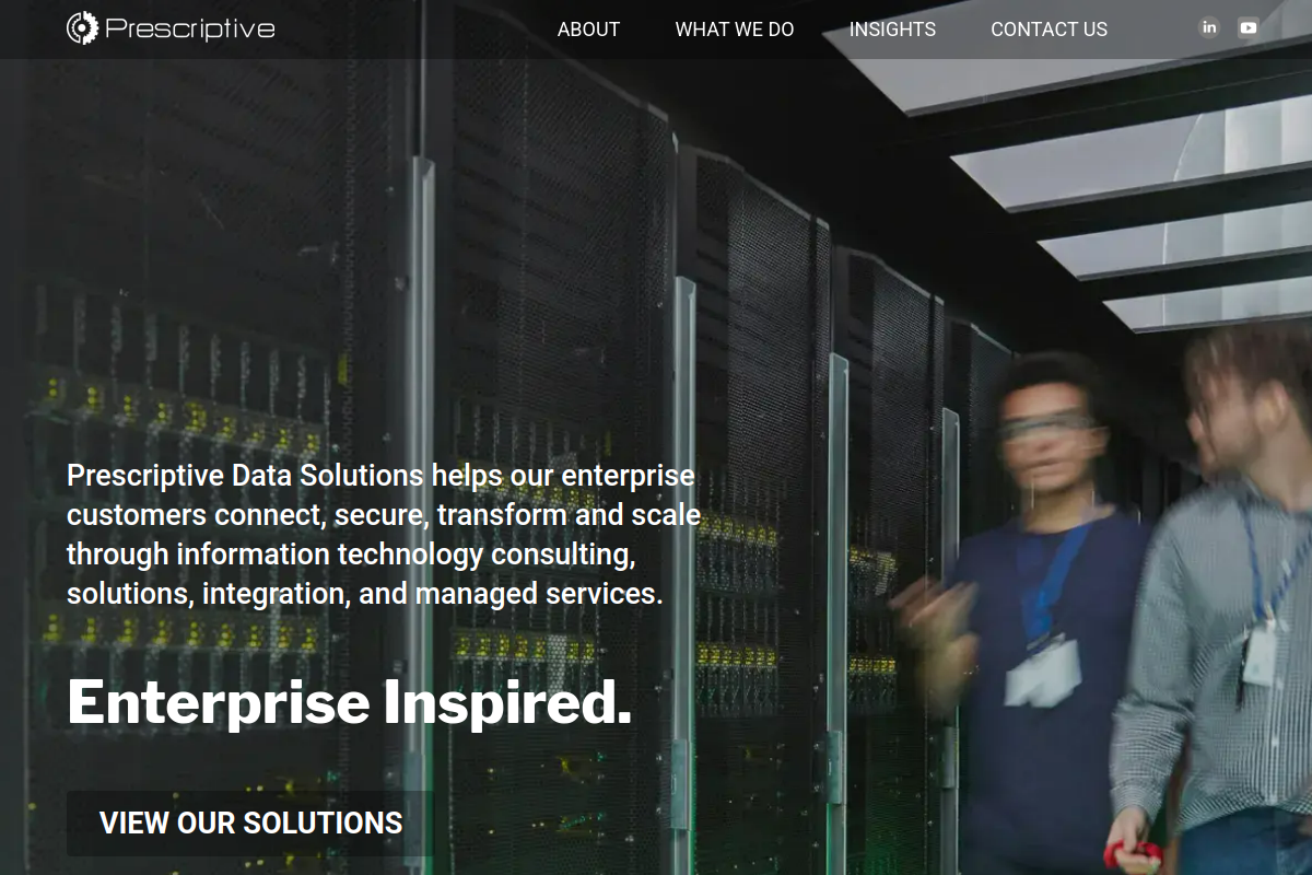 Prescriptive Data Solutions homepage