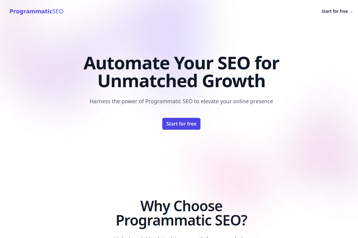 程序化 SEO 指南界面预览