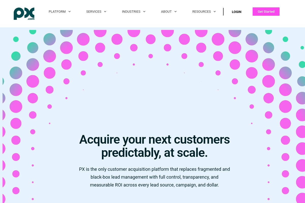 PX.com homepage