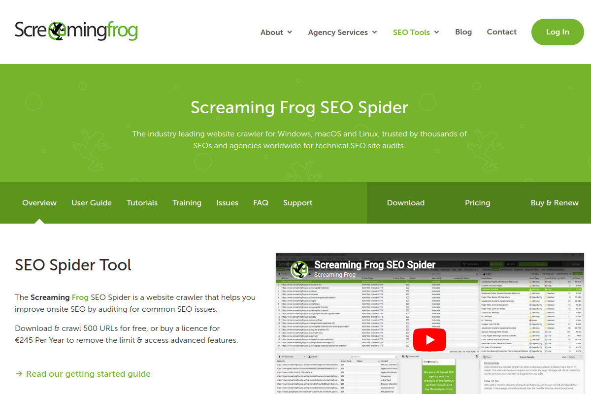 Screaming Frog SEO Spider screenshot