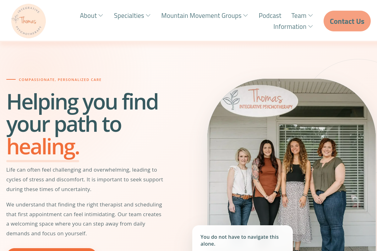 Thomas Integrative Therapy website