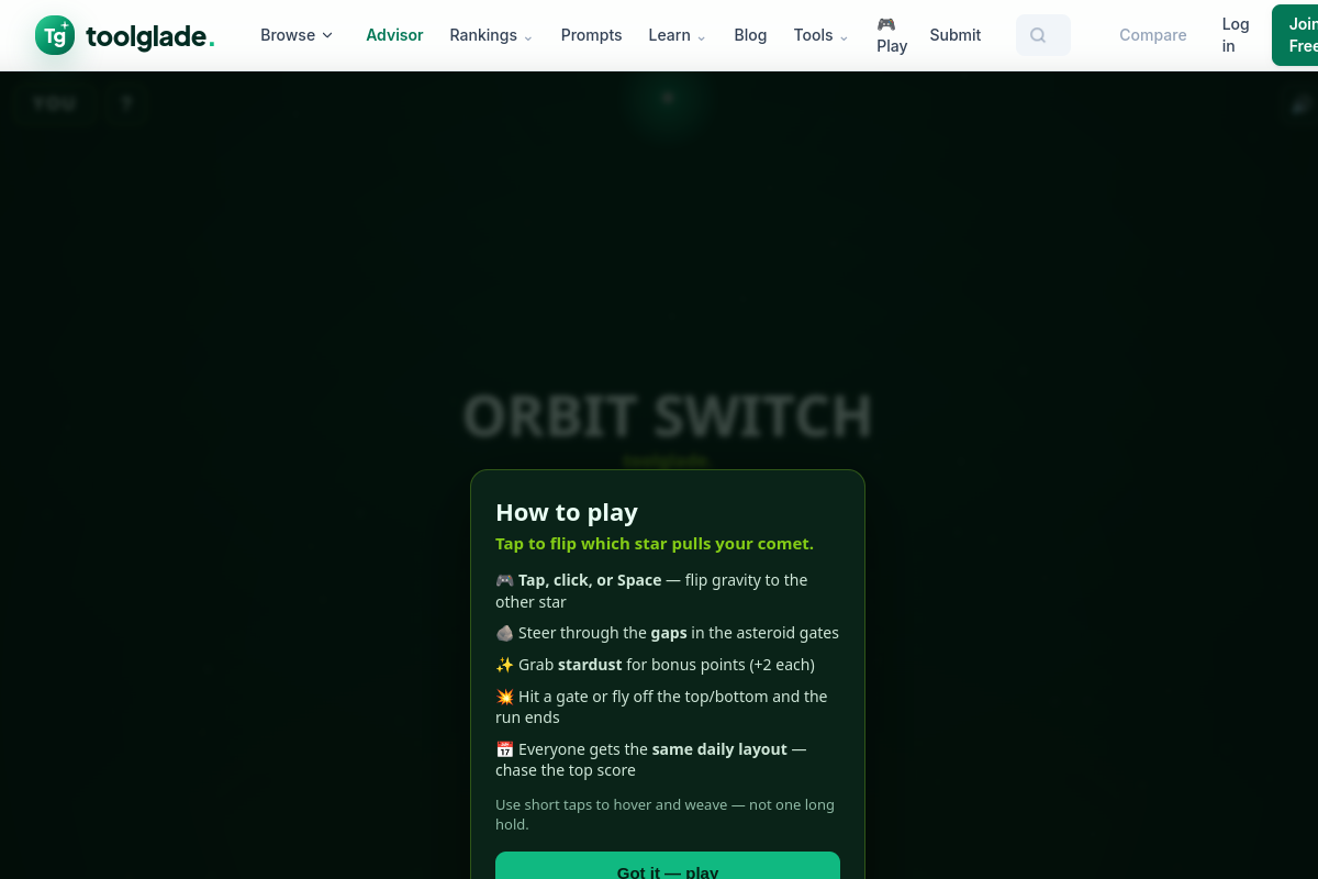 Screenshot of Orbit Switch