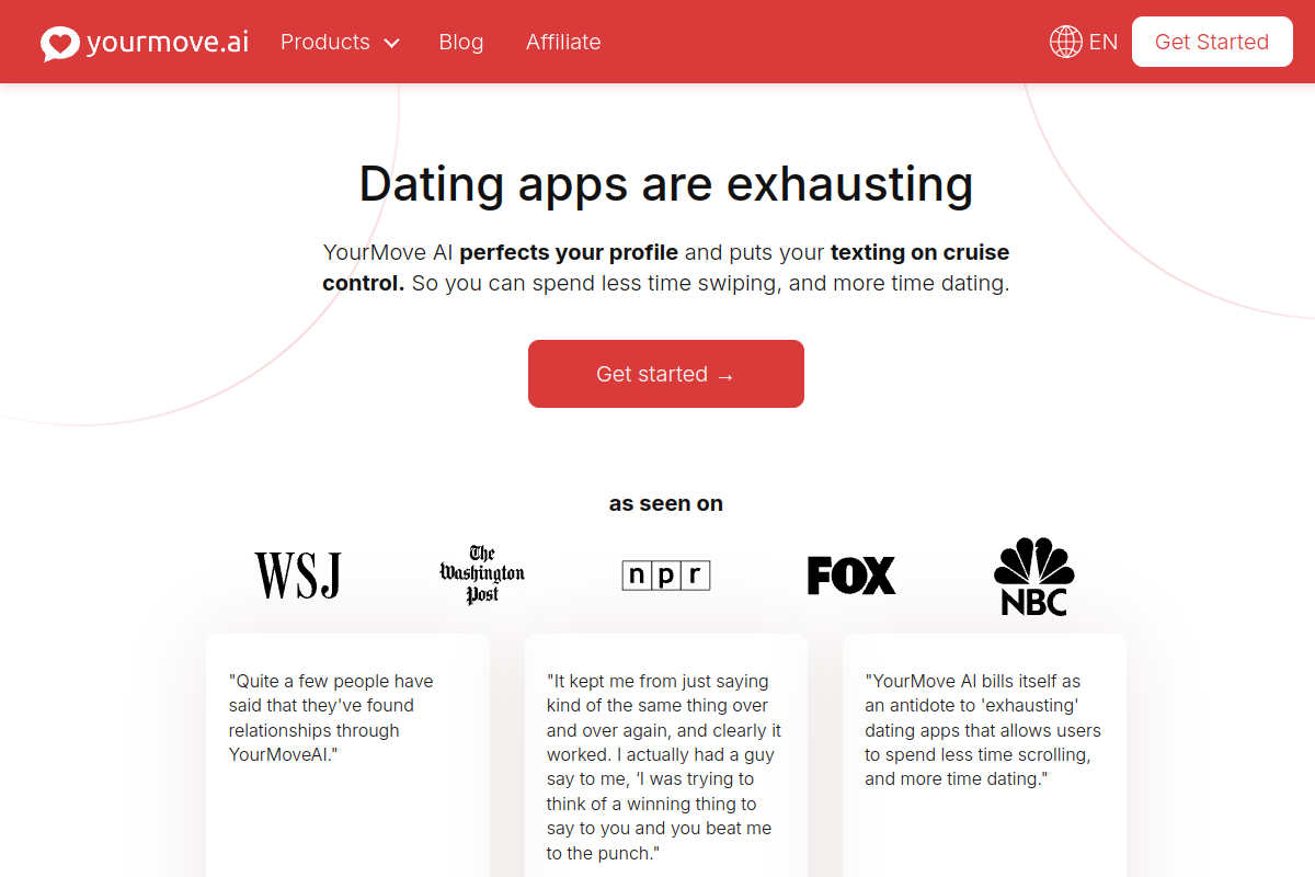 Screenshot of the YourMove website