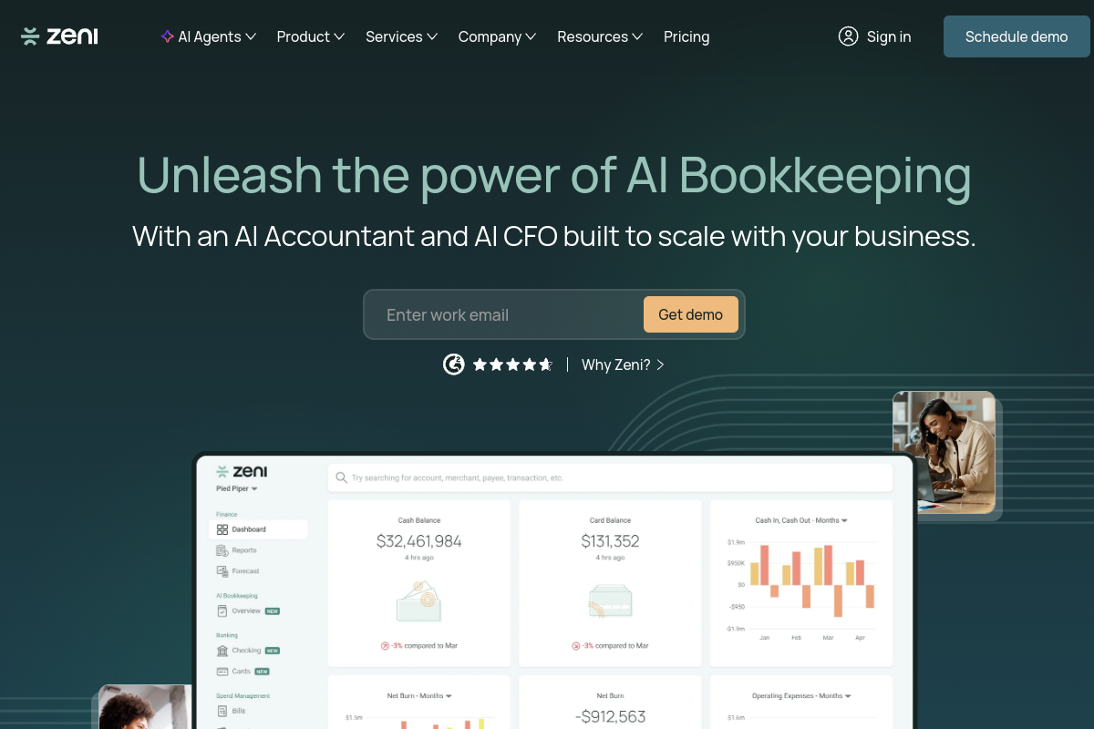 Screenshot of the Zeni website