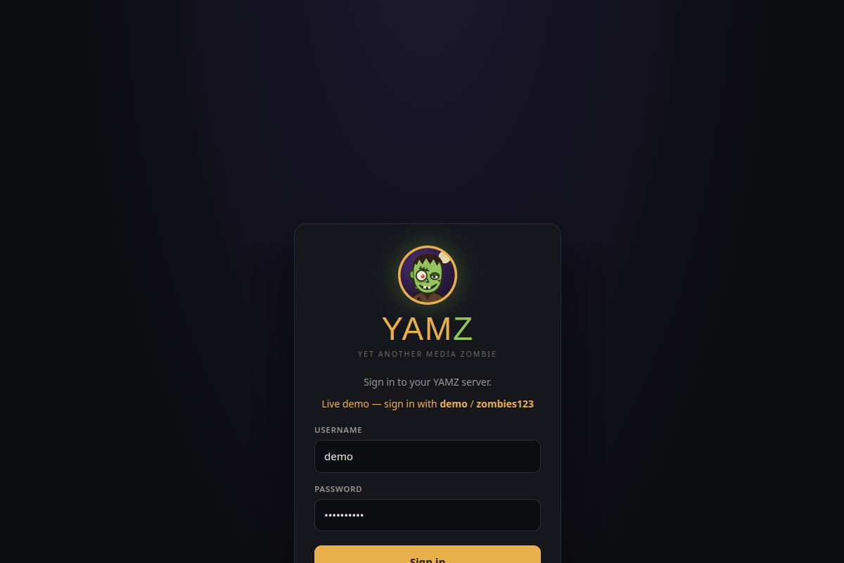 Screenshot of YAMZ