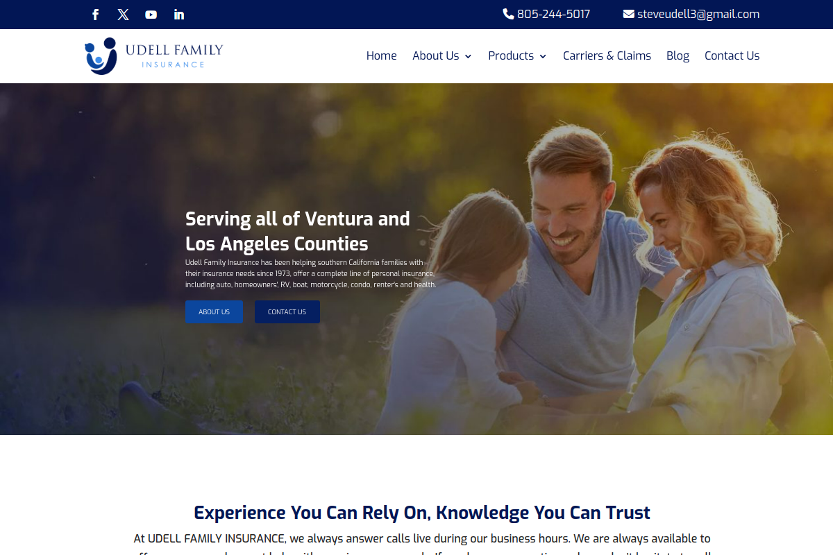 Udell Family Insurance screenshot