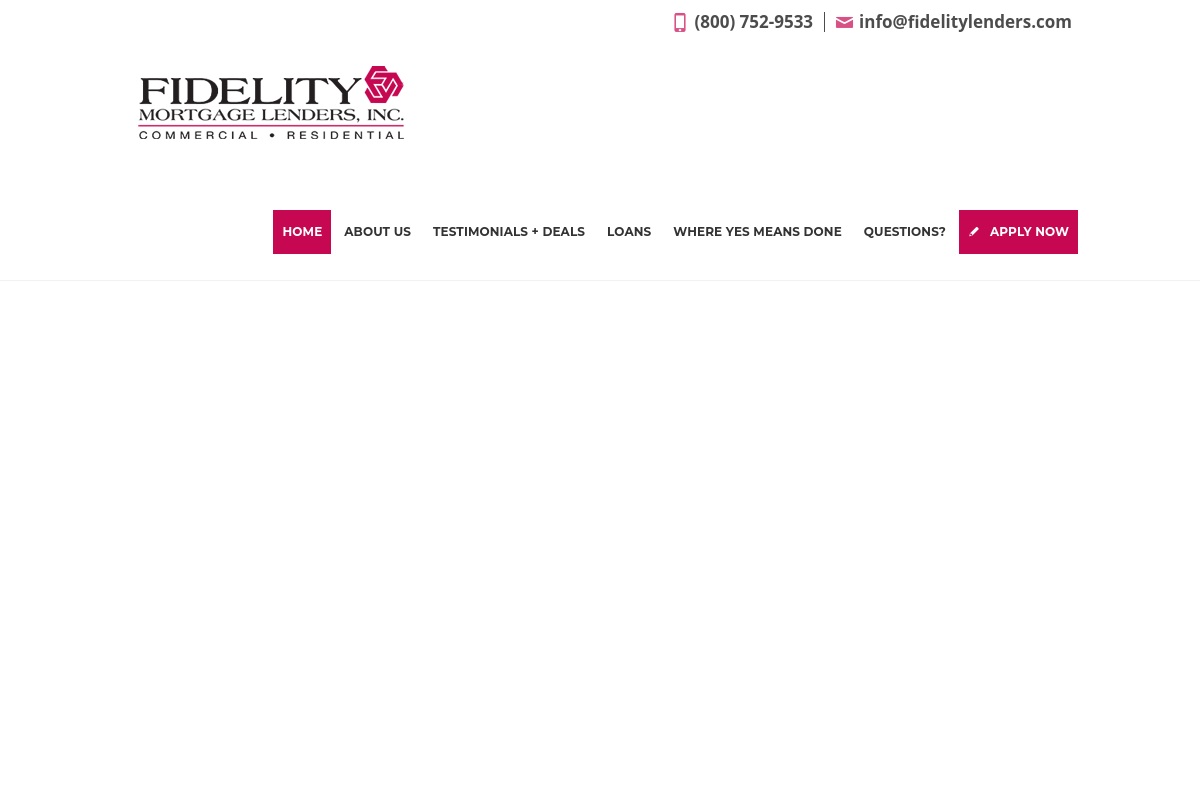 Fidelity Mortgage Lenders screenshot