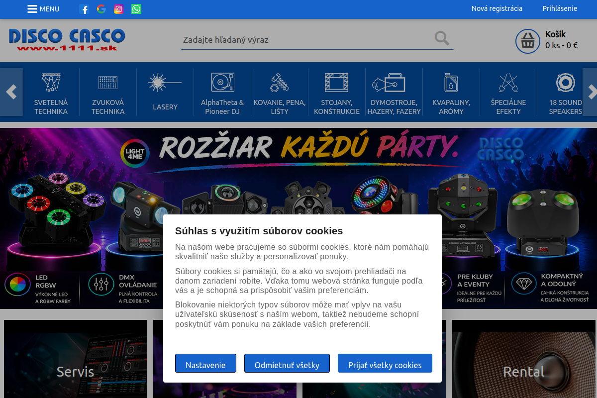 Náhľad e-shopu PRO SOUND & LIGHT