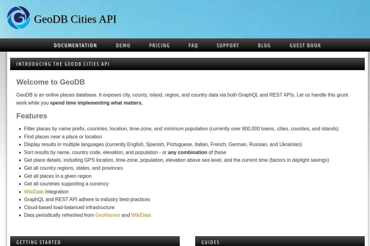 GeoDB Cities preview