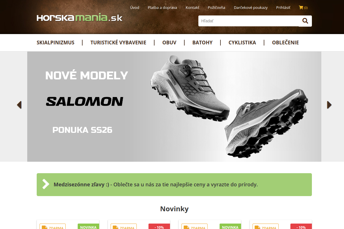 Náhľad e-shopu HORSKAMANIA.SK
