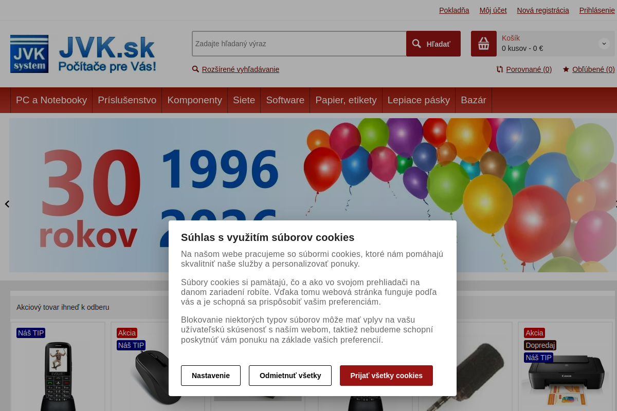 Náhľad e-shopu JVK system - Pocitace pre Vas