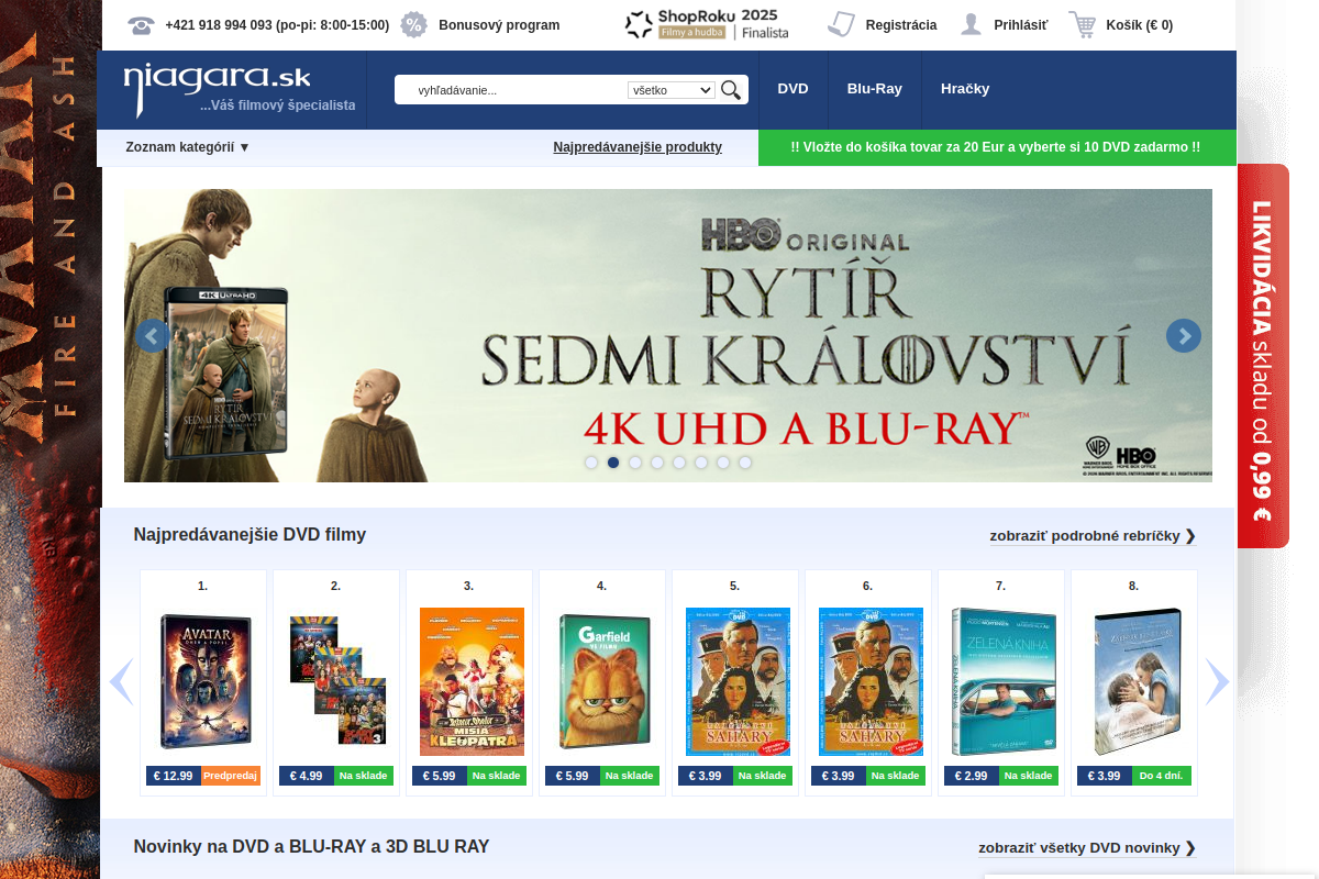 Náhľad e-shopu Niagara.sk - DVD Filmy