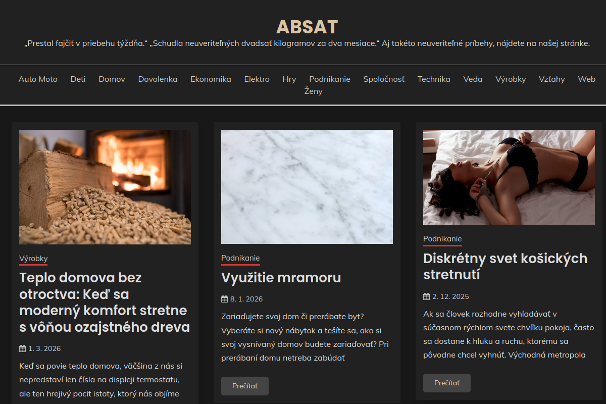 Náhľad e-shopu ABSAT SATELITNá TECHNIKA
