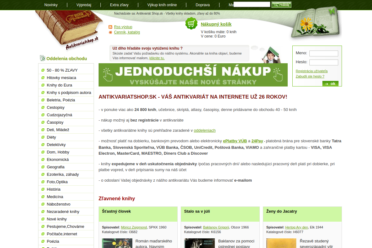 Náhľad e-shopu ANTIKVARIÁT SHOP