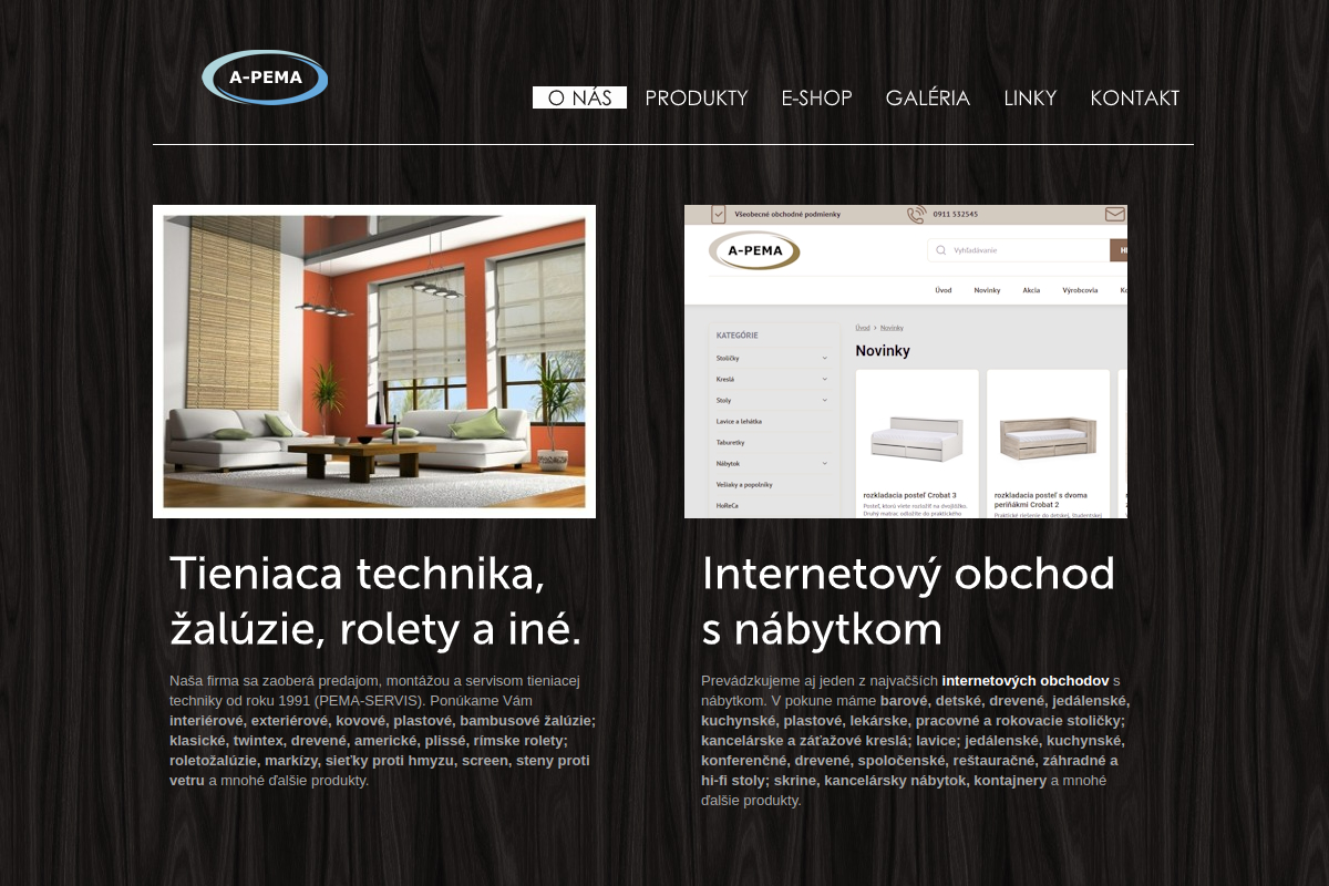 Náhľad e-shopu A-PEMA- ZARIADENIE INTERIéRU A EXTERIéRU