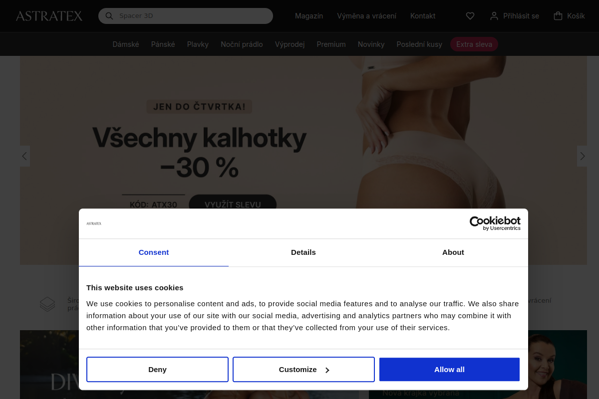Náhľad e-shopu Astratex.cz