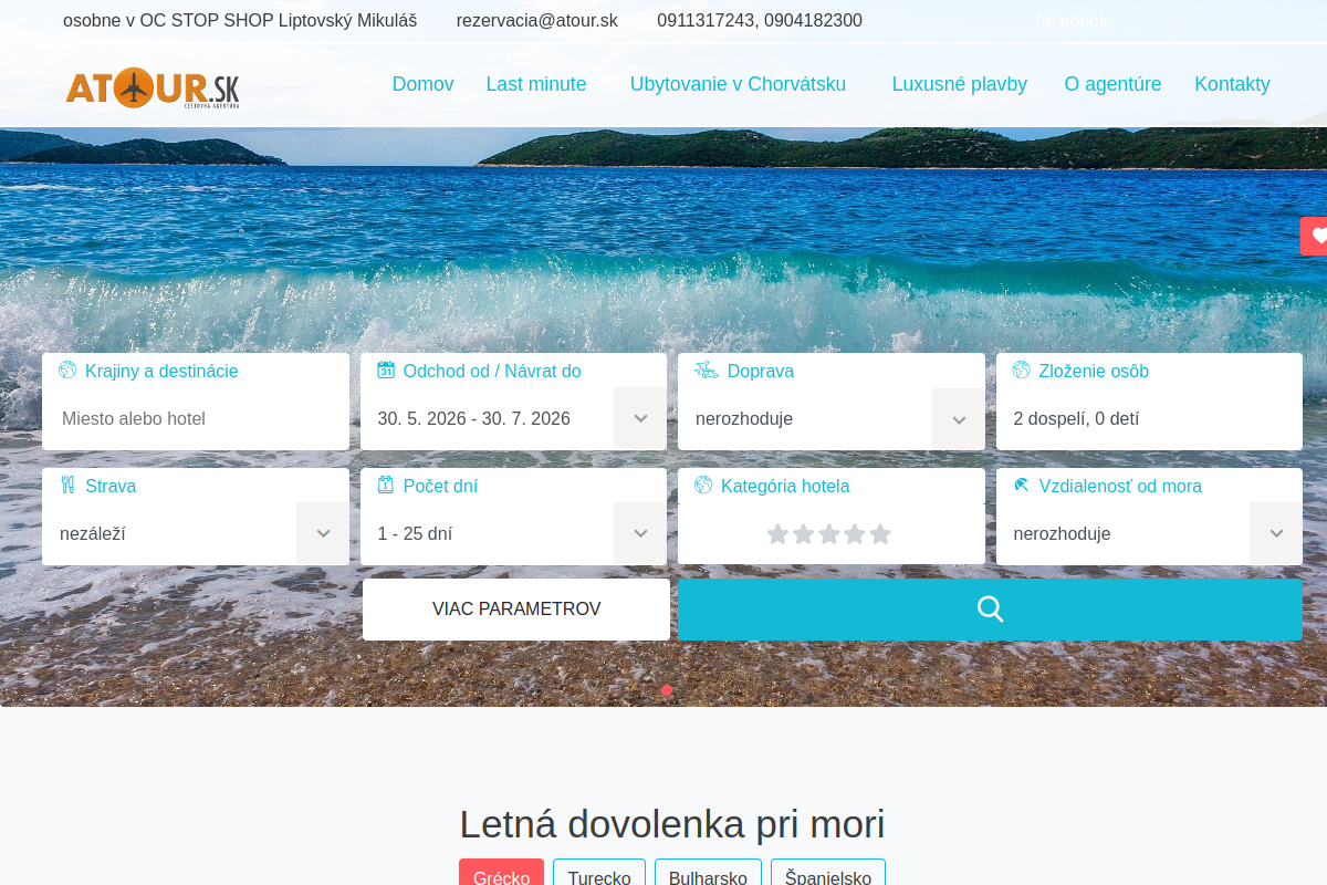 Náhľad e-shopu ATOUR- INTERNETOVý PREDAJ ZáJAZDOV