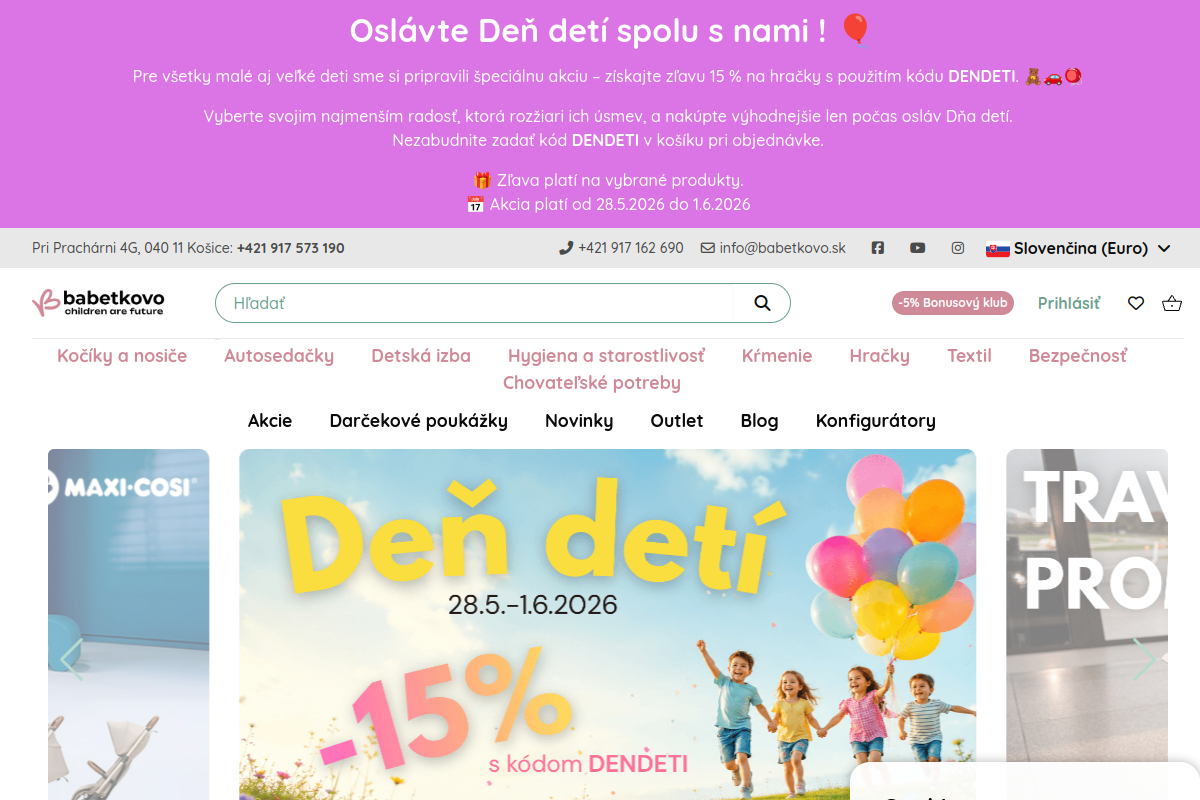 Náhľad e-shopu Babetkovo.sk