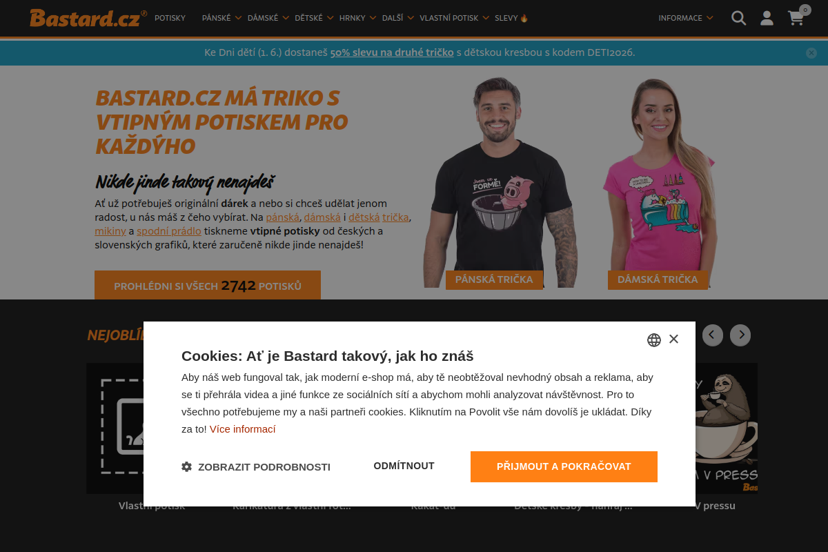 Náhľad e-shopu Bastard.cz - Trička s potiskem