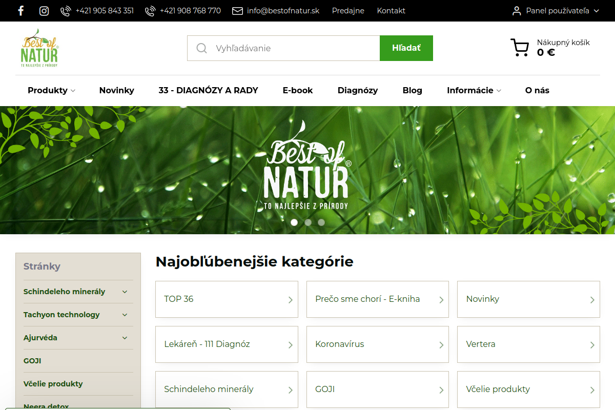 Náhľad e-shopu Zdravá výživa, prírodné potravinové doplnky