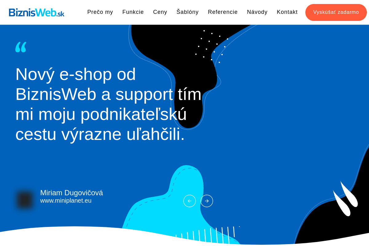 Náhľad e-shopu BIZNISWEB.SK – TVORBA WEB STRáNOK