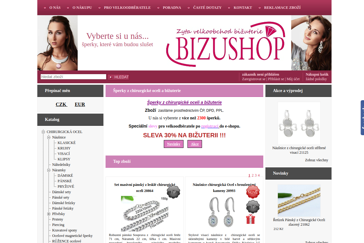 Náhľad e-shopu BIZUSHOP.CZ-ESHOP BIžUTERIE