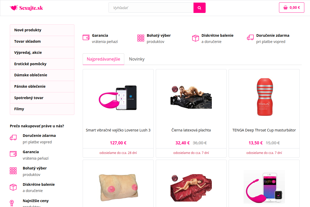Náhľad e-shopu CONDOM.SK - SEXSHOP