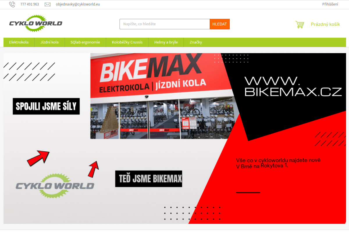 Náhľad e-shopu CYKLO WORLD - SVěT JíZDNíCH KOL