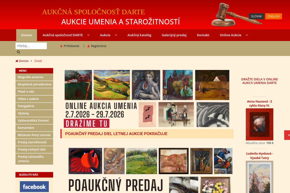 Náhľad e-shopu AUKčNá SPOLOčNOSť DARTE S.R.O.