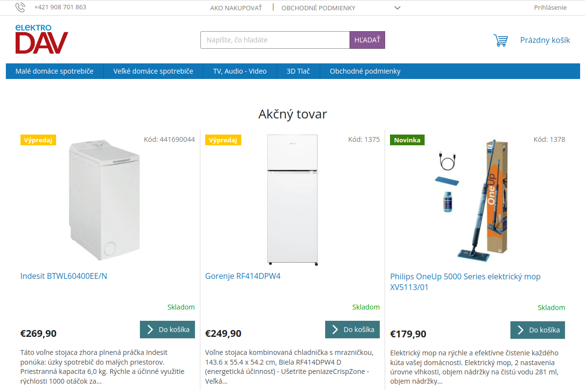 Náhľad e-shopu WWW.DAV.SK
