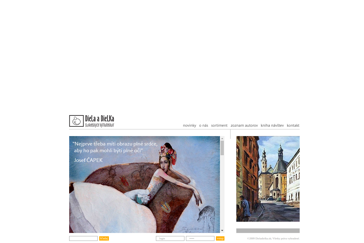 Náhľad e-shopu DIELA A DIELKA - PREDAJNá GALéRIA