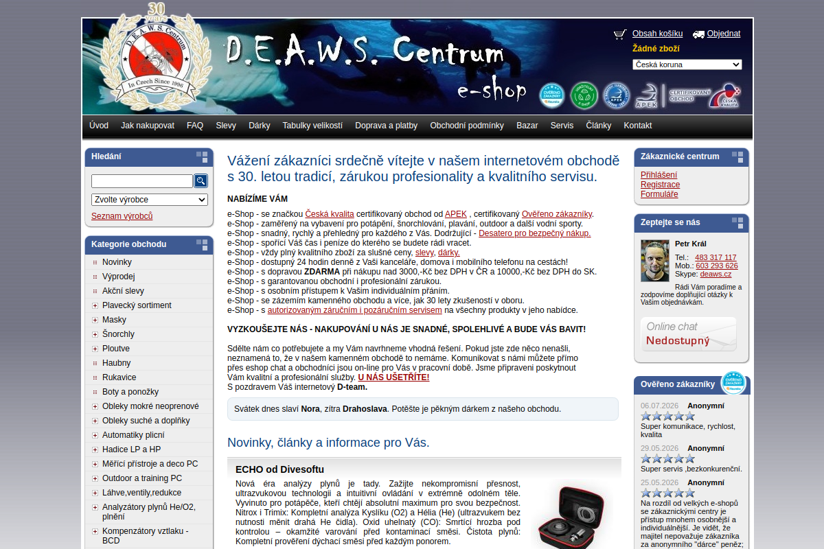 Náhľad e-shopu D.E.A.W.S. Centrum s.r.o.