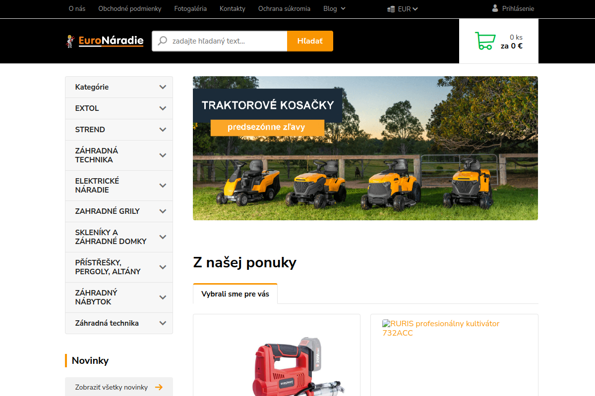 Náhľad e-shopu Euronáradie