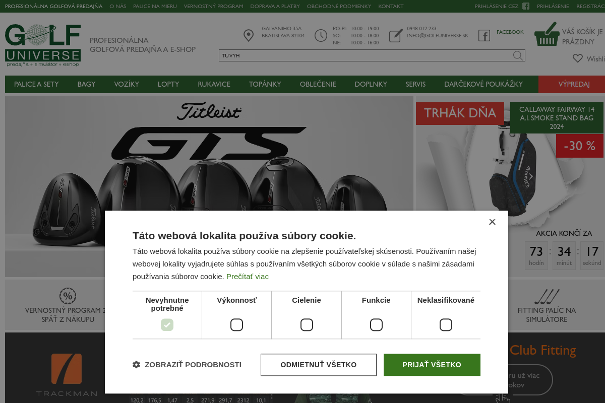 Náhľad e-shopu Golf Universe