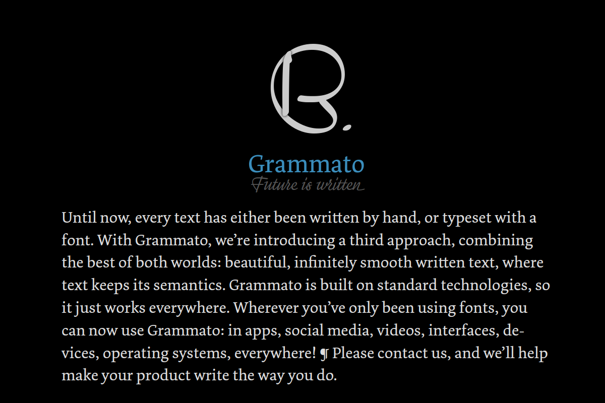 screenshot of Grammato — Future is written