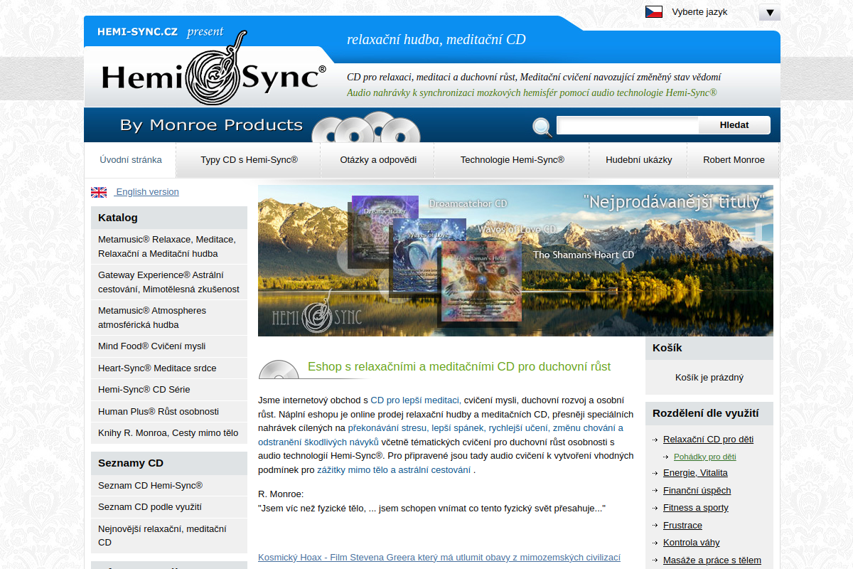 Náhľad e-shopu HEMI-SYNC - RELAXAčNá HUDBA NA CD