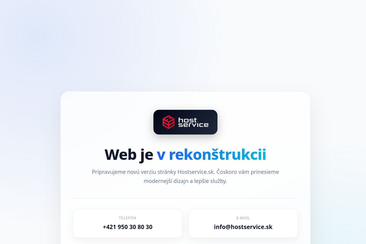 Náhľad e-shopu WWW.HOSTSERVICE.SK