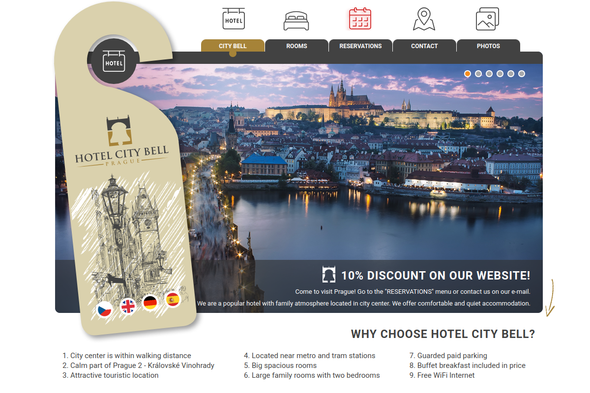 Náhľad e-shopu HOTEL CITY BELL - UBYTOVANIE V PRAHE