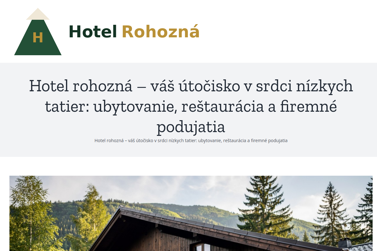 Náhľad e-shopu HOTEL ROHOZNA, BREZNO