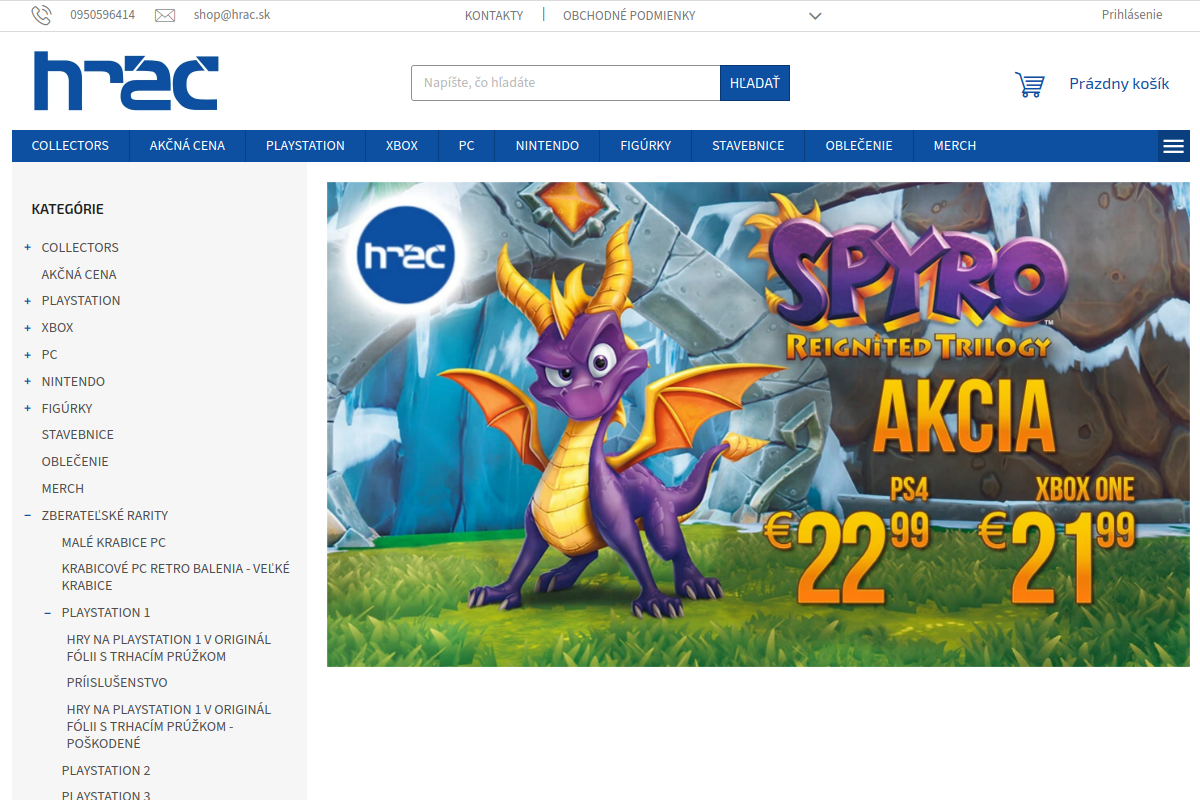 Náhľad e-shopu HRáč S.R.O.