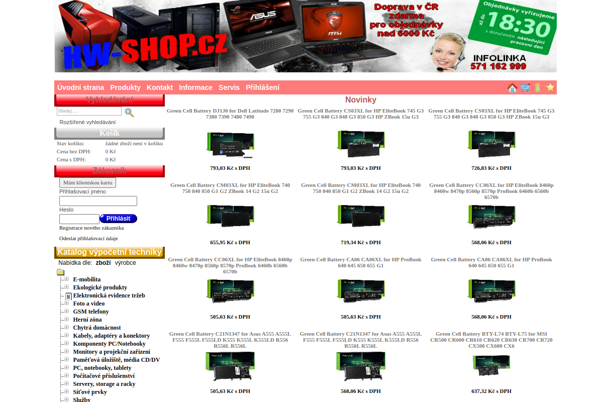 Náhľad e-shopu HW-SHOP.CZ, C&amp;C SYSTEMS